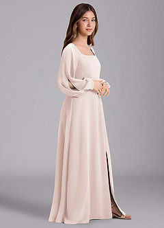 Azazie Bondi Junior Klänning av A-Line i Chiffong Blouson image4