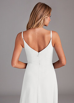 Azazie Daenerys Bridesmaid Dresses White A-Line Cowl Chiffon Dress image7