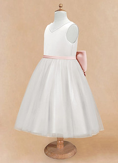 Azazie Seline Flower Girl Klänningar Klänning A-Line i Tyll Rosett image8