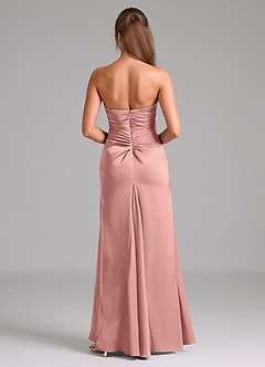 Azazie Lucille Vestidos de damas de honor Vestido de Rosetón de Satén Elástico de Corte Sirena Convertible con Sin tirantes image2