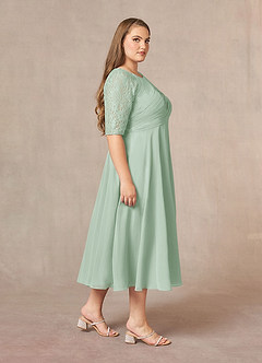 Azazie Dorothea Mother of the Bride Dresses Agave A-Line Scoop lace Chiffon Dress image7