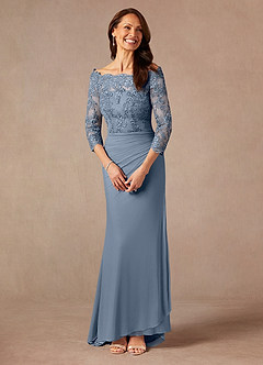 Azazie Rhonda Mother of the Bride Dresses Twilight Mermaid Off the Shoulder Mesh Dress image5