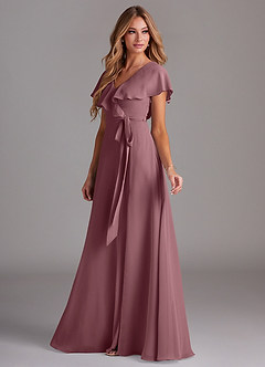 Azazie Lainey Bridesmaid Dresses Amethyst A-Line with Pockets Chiffon Dress image5