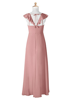 Azazie Amada Junior Dusty Rose A-Line Ruched Chiffon Dress image6