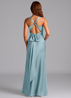 Azazie Hati Brudtärnklänningar Klä av Sjöjungfru i Stretch Satin Moody Blue image7