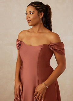Christian Siriano Bridal for Azazie 1002 Bridesmaid Dresses Clay A-Line Off the Shoulder Stretch Satin Convertible Dress image14