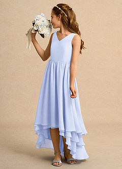 Azazie Kitten Junior Formal vestidos de niña de las flores Vestido de Lavanda de Gasa de Corte En A image5