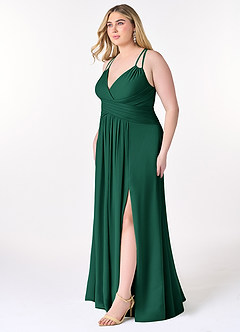 Azazie Farren Bridesmaid Dresses Emerald A-Line Pleated Chiffon Convertible Dress image12