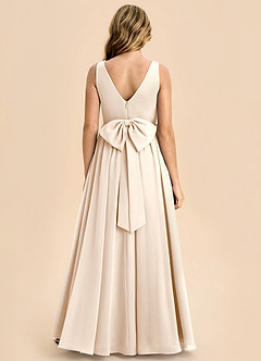 Azazie Hathaway Junior Robe Trapèze en Mousseline de soie Arc Albâtre Blanc image1