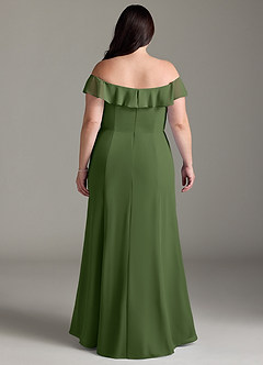 Azazie Sophie Bridesmaid Dresses Olive A-Line Off the Shoulder Chiffon Convertible Dress image7