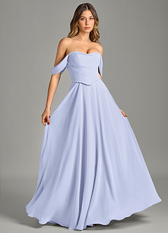 Azazie Chelsey Vestidos de damas de honor Vestido de Lavanda de Gasa de Corte en A Convertible con Vestidos sin tirantes image5