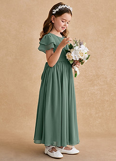 Azazie Ali Final Sale Agave A-Line Pleated Chiffon Dress image5