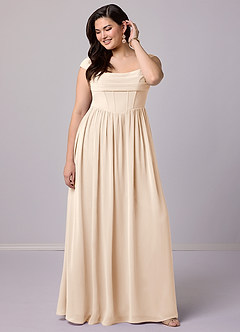 Barbie ♥ Azazie Bridesmaid Dresses White Alabaster A-Line Corset Chiffon Dress image18