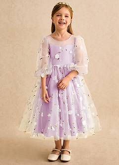 Azazie Elowen Flower Girl Dresses Candy Pink A-Line Sweetheart Neckline Lace Dress image5