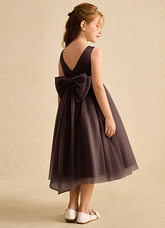 Azazie Winnie Blumenmädchenkleider Ballkleid Schleifen Tüll Kleid Ganache image3