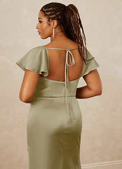 Christian Siriano Bridal for Azazie 1005 Bridesmaid Dresses Moss Green Sheath Sweetheart Neckline Stretch Satin Dress image16