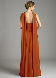 Azazie Ayla Abiti da Damigella Abito A-Line in Chiffon Scollo a Cuore Paprika image11