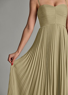 Azazie Chiana Final Sale Dusty Blue A-Line Strapless Chiffon Dress image7