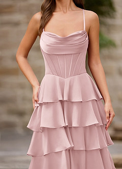 Rhythm Powder Pink Ruffled A-line Prom Dress image15
