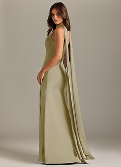 Azazie Kinsley Vestidos de damas de honor Vestido de Musgo Verde de Satén Elástico de Corte Sirena con Corte Lateral image6
