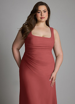 Azazie Agustina Bridesmaid Dresses Terracotta Mermaid Corset Chiffon Dress image11