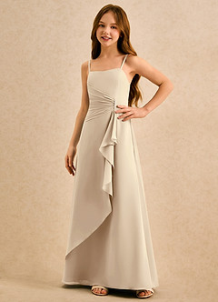 Azazie lolly Girls Formal Sukienki dla dziewczynek sypiących kwiaty Linia A Pofałdowany Szyfon Długość podłogi Sukienka image5