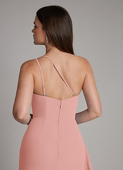 Azazie Latrice Final Sale Rosette Sheath Ruched Chiffon Dress image2