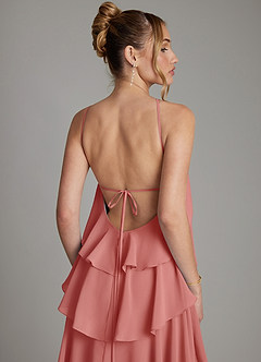 Azazie Deena Abiti da Damigella Abito A-Line in Chiffon Drappeggiato Rosa Antica image6