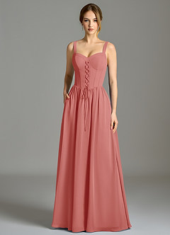 Azazie Porscha Suknie dla druhen Linia A Dekolt w kształcie serca Szyfon Do ziemi Sukienka image3