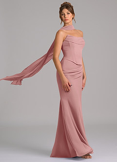 Azazie Sorrel Bridesmaid Dresses Dusty Rose Mermaid Corset Chiffon Dress image3