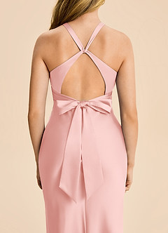 Azazie Hati Junior Robe Sirène en Satin extensible Rose Poudré image7