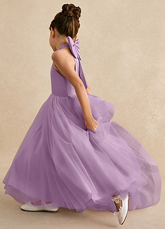 Azazie Bev vestidos de niña de las flores Vestido de Glicinia de Tul de Corte En A con Convertible image7