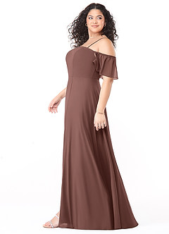 Azazie Sue Bridesmaid Dresses Espresso A-Line Off the Shoulder Chiffon Convertible Dress image9