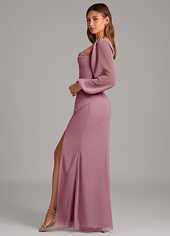 Azazie Brixley Bridesmaid Dresses Vintage Mauve Mermaid Long Sleeve Chiffon Dress image3