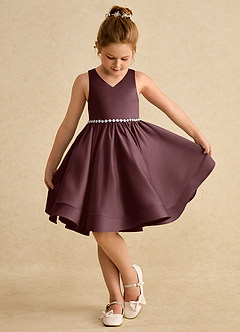 Azazie Julietta Blumenmädchenkleider Ballkleid Cabrio Tüll Kleid Sangria image4