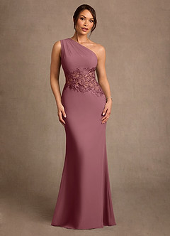 Azazie Kathie Mother of the Bride Dresses Desert Rose Mermaid Lace Chiffon Dress image1