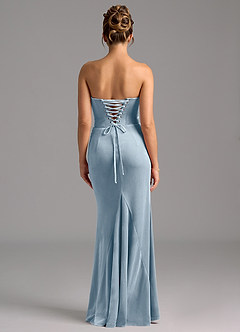 Azazie Sorrel Bridesmaid Dresses Dusty Blue Mermaid Corset Velvet Convertible Dress image8