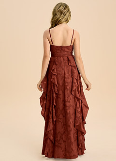 Azazie Peyton Junior Klä av A-Line i Blommig Utbrändhet Plisserad image7