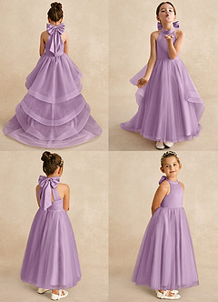 Azazie Bev vestidos de niña de las flores Vestido de Glicinia de Tul de Corte En A con Convertible image2