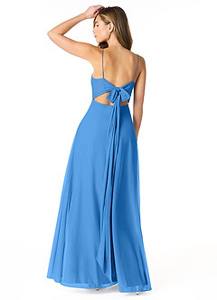 Azazie Rae Bridesmaid Dresses Blue Jay A-Line Bow Mesh Dress image2