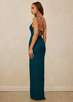 Christian Siriano Bridal for Azazie 1003 Bridesmaid Dresses Pine Sheath One Shoulder Chiffon Dress image7
