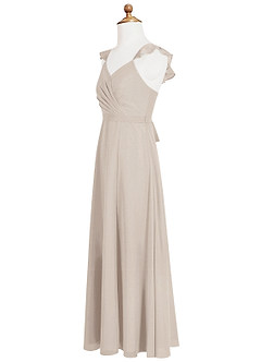 Azazie Emily Junior Frost A-Line Ruched Chiffon Dress image7