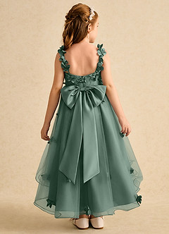 Azazie Tweety Flower Girl Dresses Eucalyptus A-Line Lace Tulle Dress image2