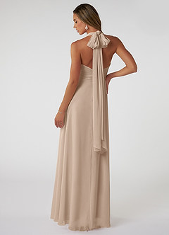 Azazie Fifi Bridesmaid Dresses Taupe A-Line Strapless Chiffon Convertible Dress image3