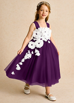 Azazie Dovey Robe Demoiselle D'honneur Fillette Robe Princesse en Tulle Arc Grain De Raisin image6