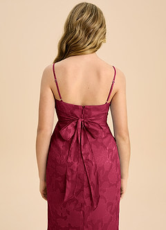 Azazie Mai Junior Robe Fourreau en Blumen-Burnout Plissée Bourgogne image7