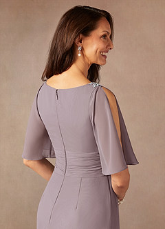 Azazie Pascual Mère de la mariée Robes Robe Trapèze en Mousseline de soie Plissée Crépuscule image8