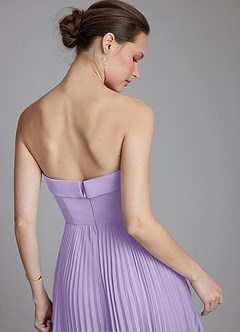 Azazie Mariana Bridesmaid Dresses Lilac A-Line Strapless Chiffon Dress image2