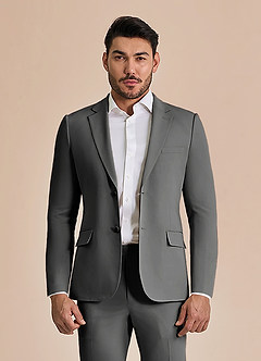 front William Charcoal Comfort Blend  Suit Jacket