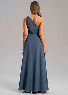 Azazie Phaedra Bridesmaid Dresses Neptune A-Line One Shoulder Chiffon Dress image10